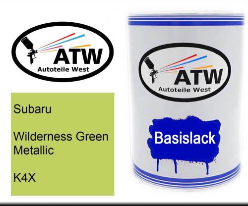 Subaru, Wilderness Green Metallic, K4X: 500ml Lackdose, von ATW Autoteile West.